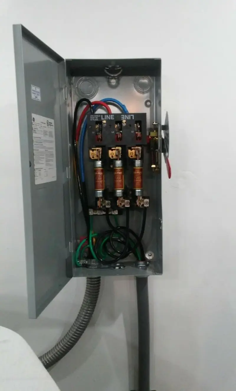 Three-phase disconnect switch installed for Electrical Wiring & Rewiring in SeaTac
